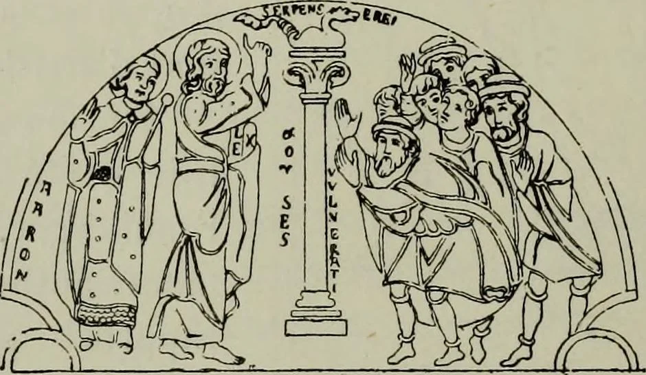 An illustration from L'art religieux du XIIe siècle en France : Etude sur les origines de l'iconographie du Moyen Age, 1922, leaf 171