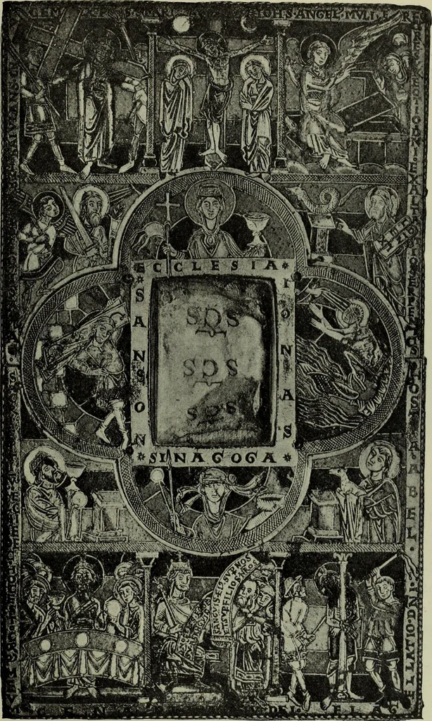 An illustration from L'art religieux du XIIe siècle en France : Etude sur les origines de l'iconographie du Moyen Age, 1922, leaf 176