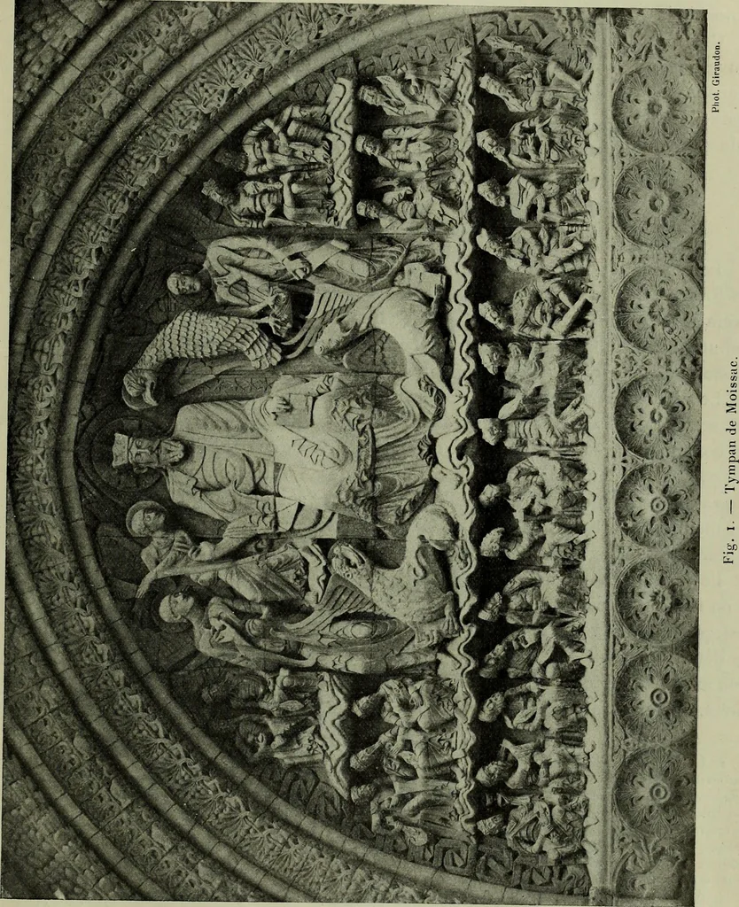 An illustration from L'art religieux du XIIe siècle en France : Etude sur les origines de l'iconographie du Moyen Age, 1922, leaf 18