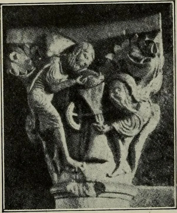 An illustration from L'art religieux du XIIe siècle en France : Etude sur les origines de l'iconographie du Moyen Age, 1922, leaf 183