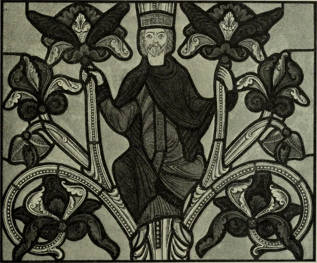 An illustration from L'art religieux du XIIe siècle en France : Etude sur les origines de l'iconographie du Moyen Age, 1922, leaf 184