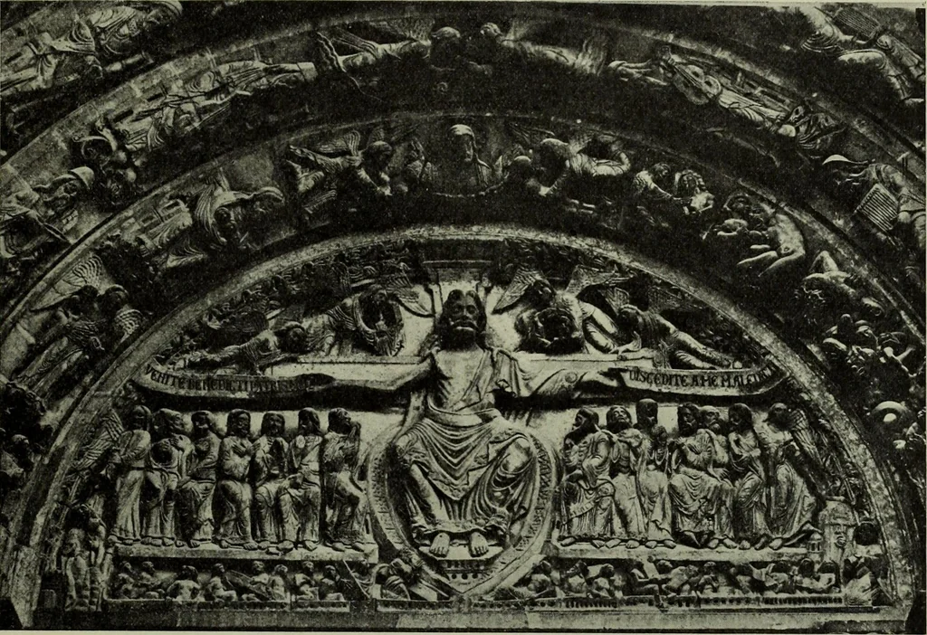 An illustration from L'art religieux du XIIe siècle en France : Etude sur les origines de l'iconographie du Moyen Age, 1922, leaf 192