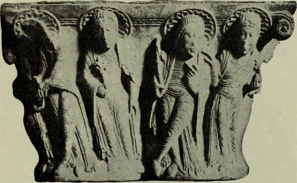 An illustration from L'art religieux du XIIe siècle en France : Etude sur les origines de l'iconographie du Moyen Age, 1922, leaf 196