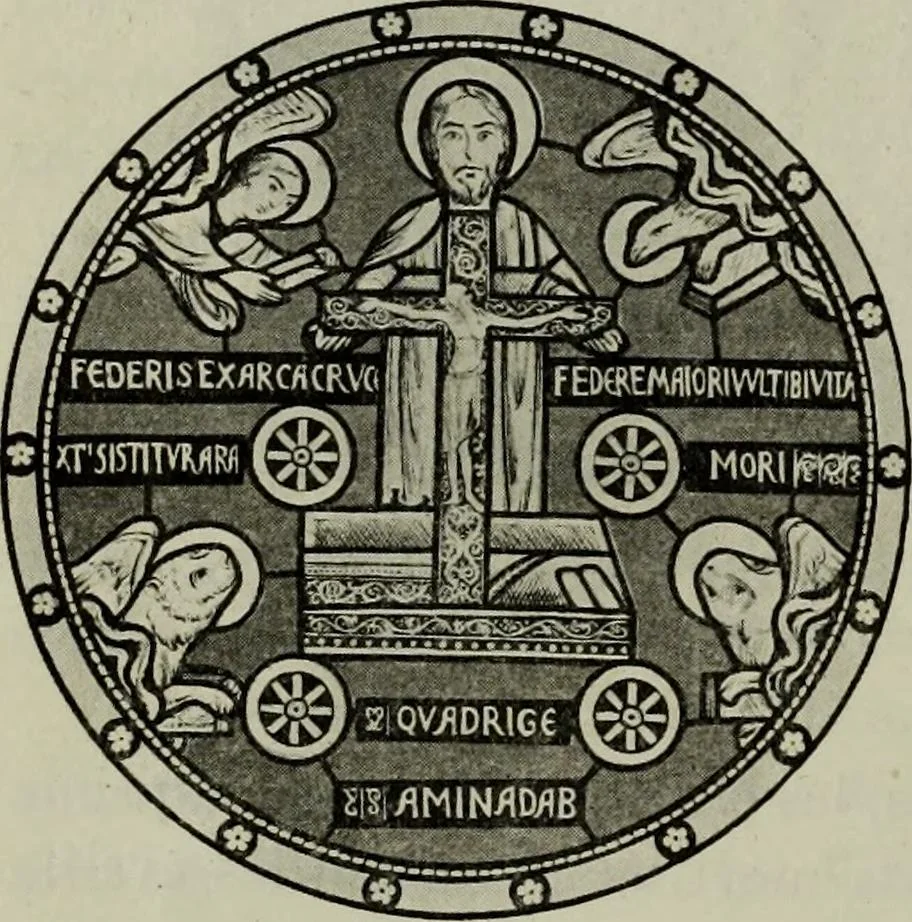An illustration from L'art religieux du XIIe siècle en France : Etude sur les origines de l'iconographie du Moyen Age, 1922, leaf 197