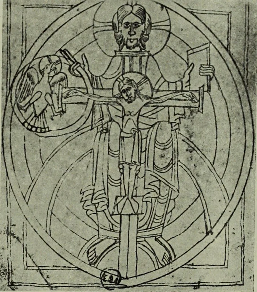 An illustration from L'art religieux du XIIe siècle en France : Etude sur les origines de l'iconographie du Moyen Age, 1922, leaf 198