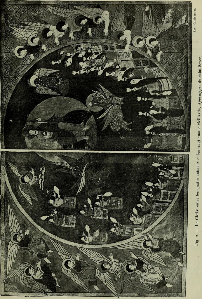 An illustration from L'art religieux du XIIe siècle en France : Etude sur les origines de l'iconographie du Moyen Age, 1922, leaf 20