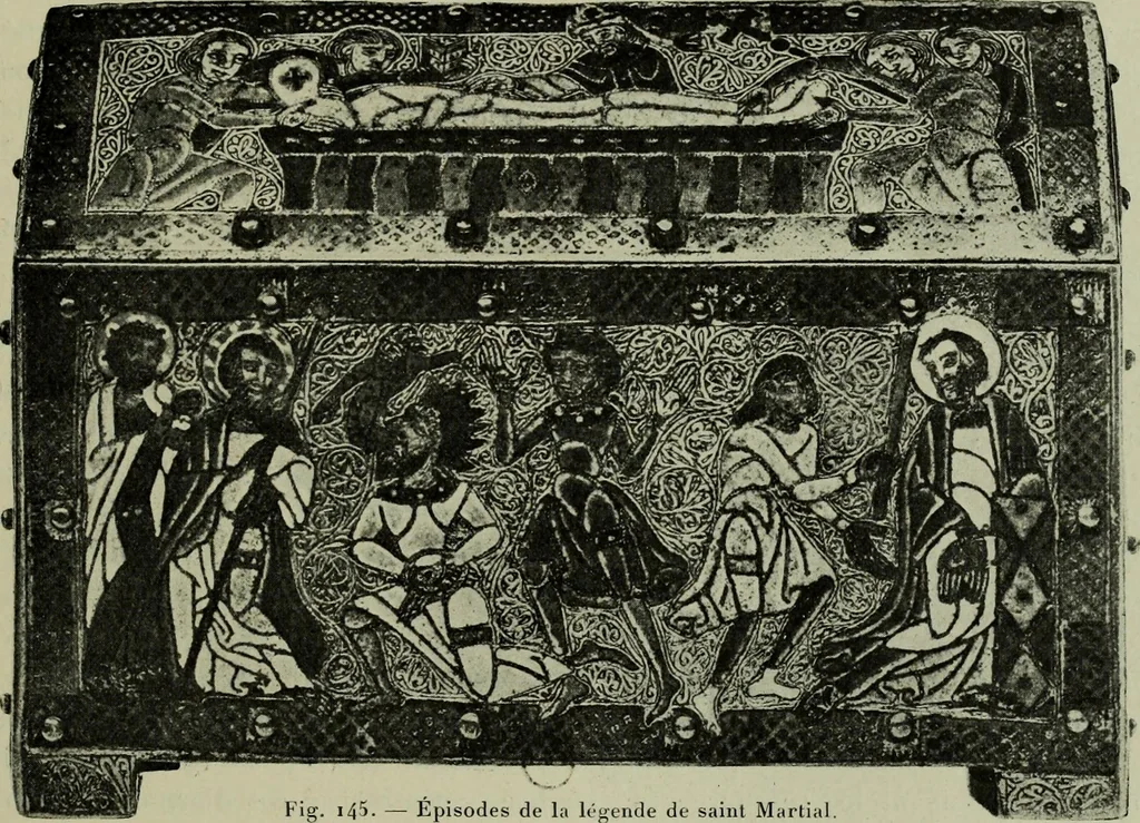 An illustration from L'art religieux du XIIe siècle en France : Etude sur les origines de l'iconographie du Moyen Age, 1922, leaf 214