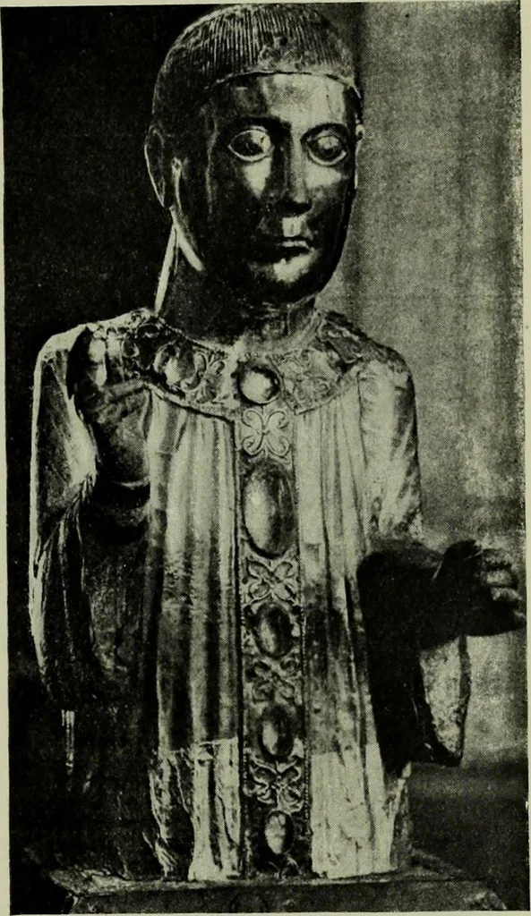 An illustration from L'art religieux du XIIe siècle en France : Etude sur les origines de l'iconographie du Moyen Age, 1922, leaf 218