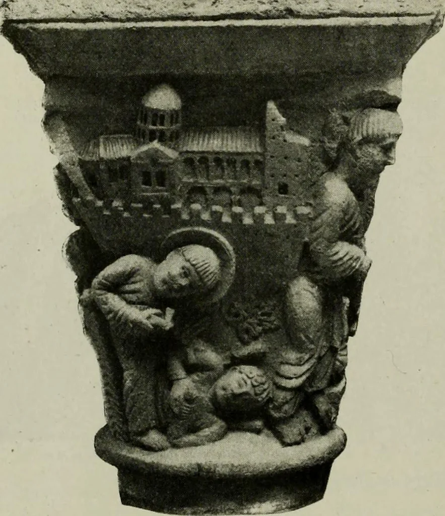 An illustration from L'art religieux du XIIe siècle en France : Etude sur les origines de l'iconographie du Moyen Age, 1922, leaf 227