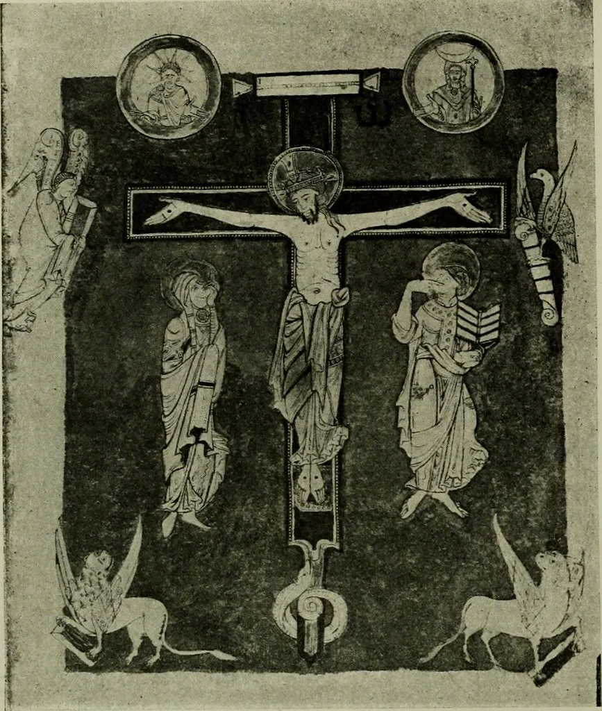 An illustration from L'art religieux du XIIe siècle en France : Etude sur les origines de l'iconographie du Moyen Age, 1922, leaf 23
