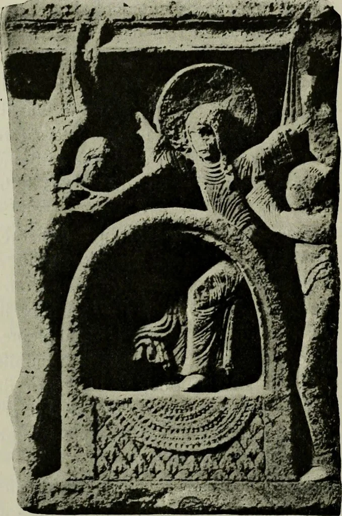 An illustration from L'art religieux du XIIe siècle en France : Etude sur les origines de l'iconographie du Moyen Age, 1922, leaf 231