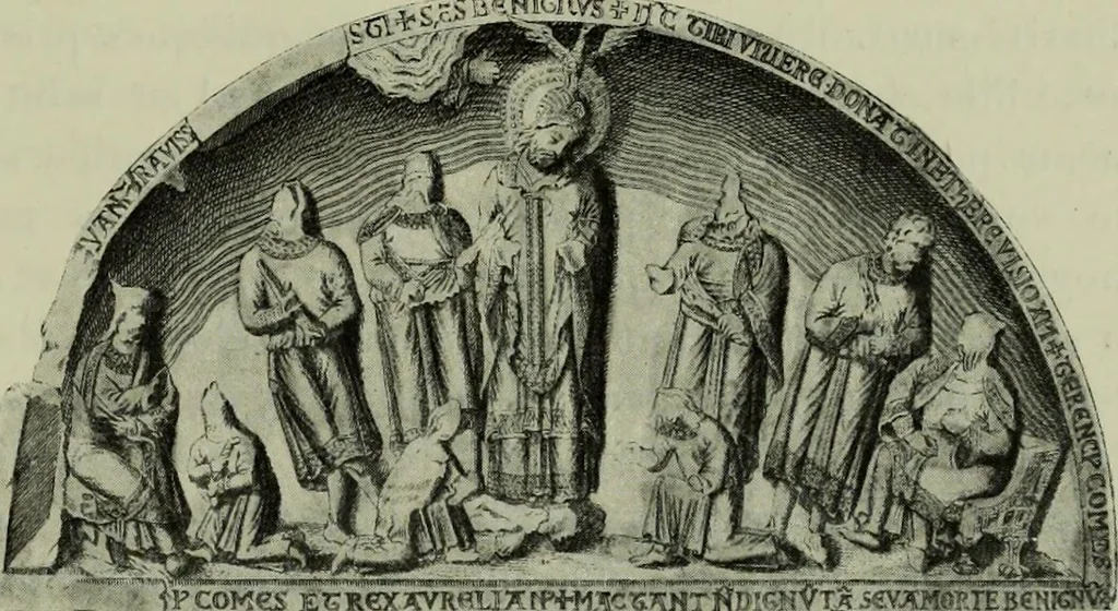 An illustration from L'art religieux du XIIe siècle en France : Etude sur les origines de l'iconographie du Moyen Age, 1922, leaf 234