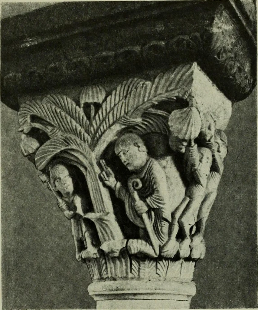 An illustration from L'art religieux du XIIe siècle en France : Etude sur les origines de l'iconographie du Moyen Age, 1922, leaf 242