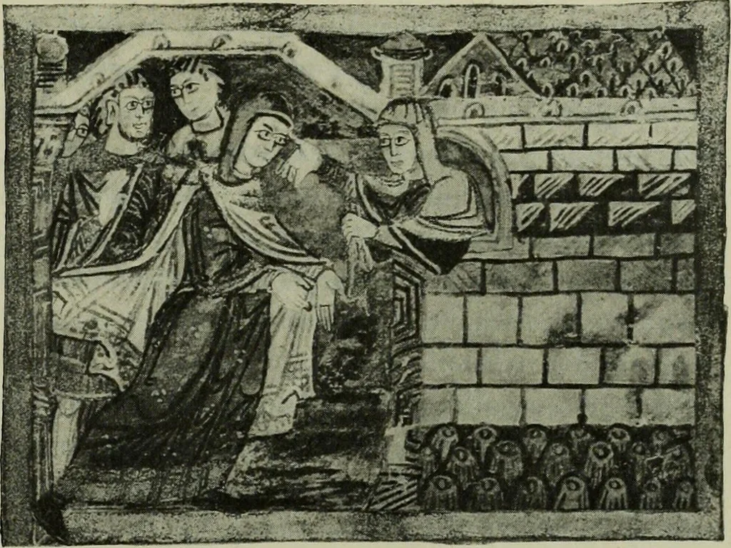 An illustration from L'art religieux du XIIe siècle en France : Etude sur les origines de l'iconographie du Moyen Age, 1922, leaf 244