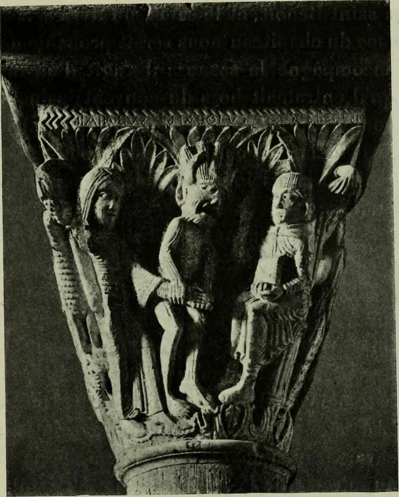 An illustration from L'art religieux du XIIe siècle en France : Etude sur les origines de l'iconographie du Moyen Age, 1922, leaf 250