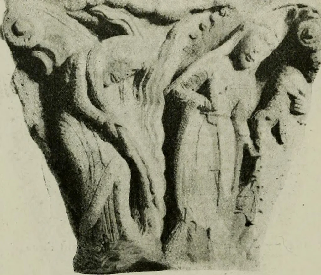 An illustration from L'art religieux du XIIe siècle en France : Etude sur les origines de l'iconographie du Moyen Age, 1922, leaf 255