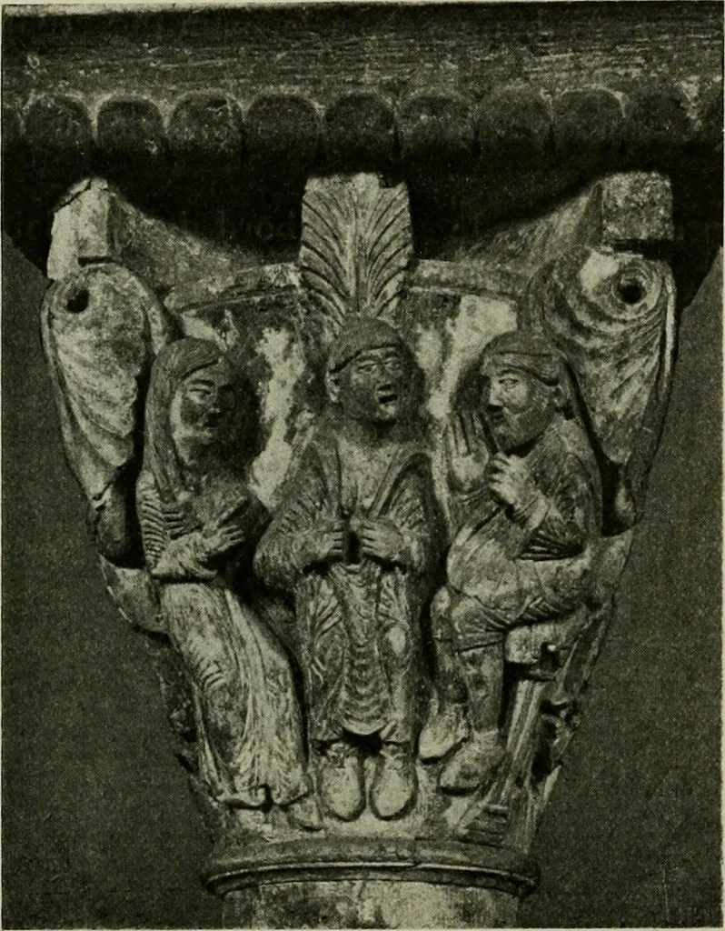 An illustration from L'art religieux du XIIe siècle en France : Etude sur les origines de l'iconographie du Moyen Age, 1922, leaf 257