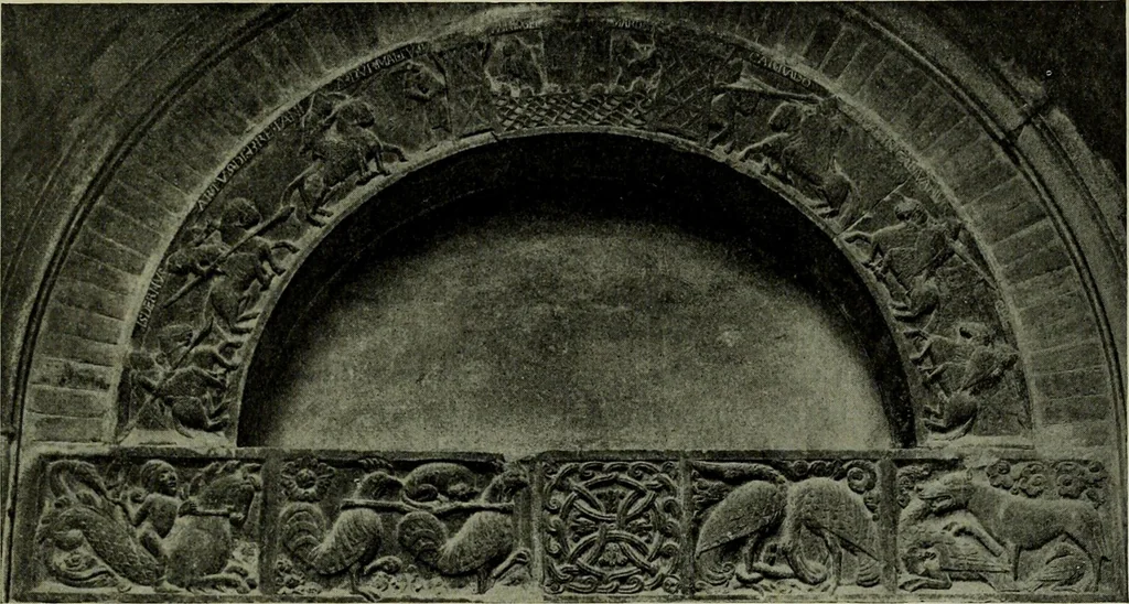 An illustration from L'art religieux du XIIe siècle en France : Etude sur les origines de l'iconographie du Moyen Age, 1922, leaf 282