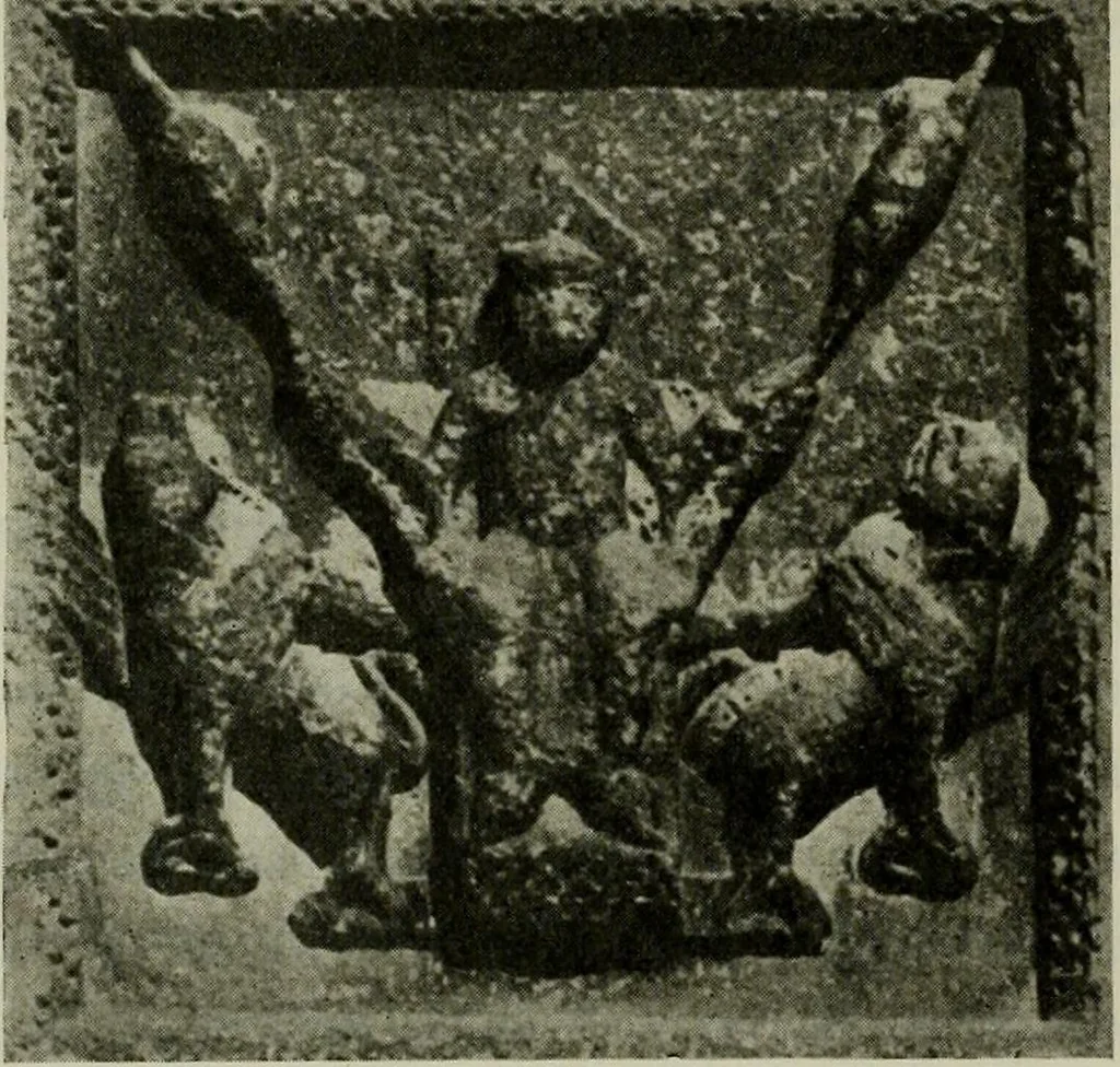 An illustration from L'art religieux du XIIe siècle en France : Etude sur les origines de l'iconographie du Moyen Age, 1922, leaf 287