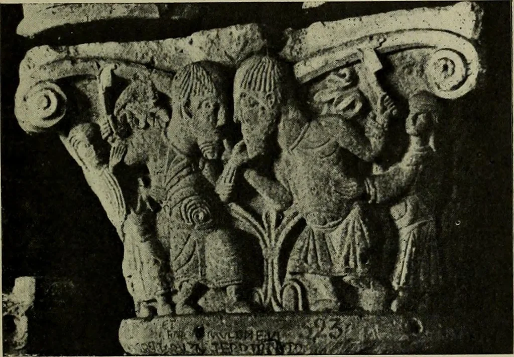 An illustration from L'art religieux du XIIe siècle en France : Etude sur les origines de l'iconographie du Moyen Age, 1922, leaf 30