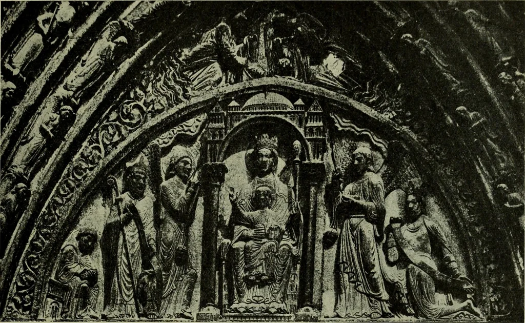 An illustration from L'art religieux du XIIe siècle en France : Etude sur les origines de l'iconographie du Moyen Age, 1922, leaf 300