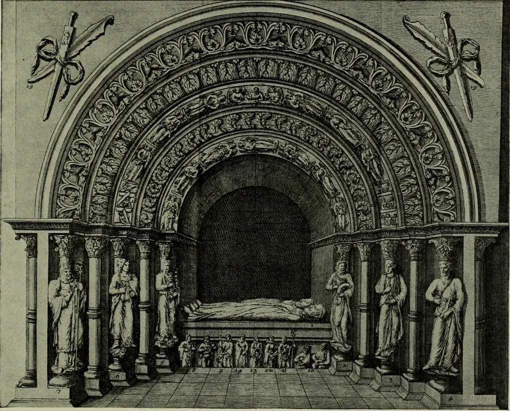 An illustration from L'art religieux du XIIe siècle en France : Etude sur les origines de l'iconographie du Moyen Age, 1922, leaf 324