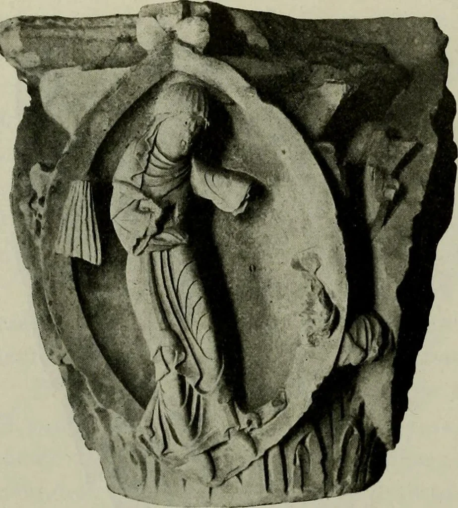 An illustration from L'art religieux du XIIe siècle en France : Etude sur les origines de l'iconographie du Moyen Age, 1922, leaf 335