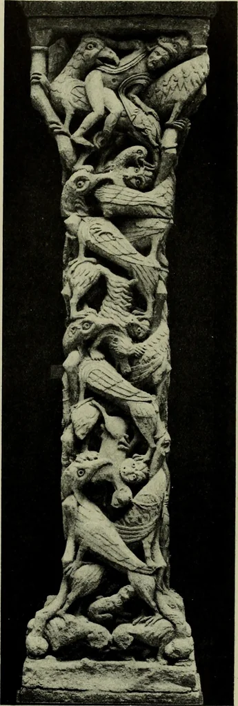 An illustration from L'art religieux du XIIe siècle en France : Etude sur les origines de l'iconographie du Moyen Age, 1922, leaf 34