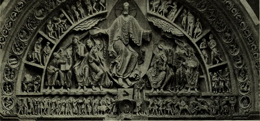 An illustration from L'art religieux du XIIe siècle en France : Etude sur les origines de l'iconographie du Moyen Age, 1922, leaf 342