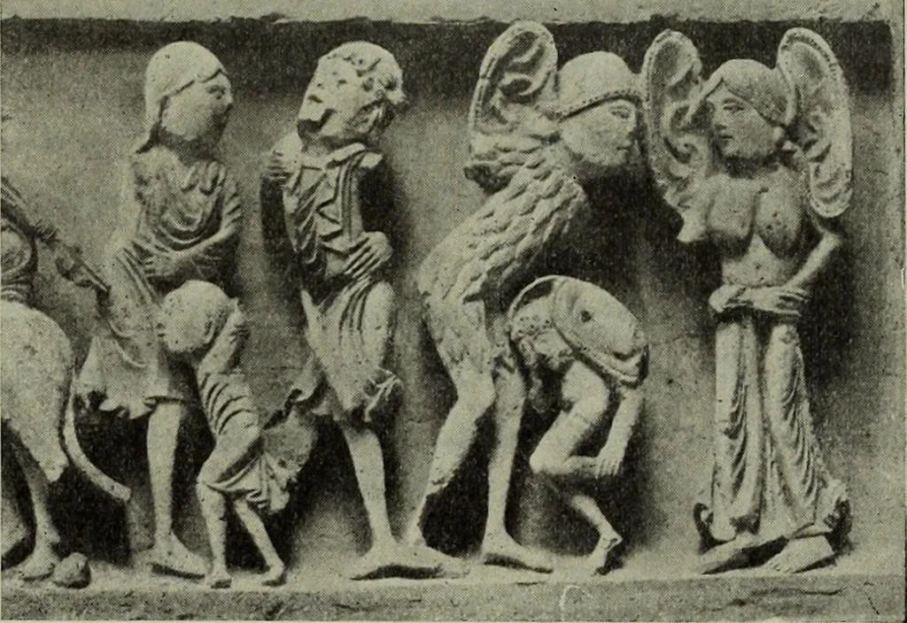 An illustration from L'art religieux du XIIe siècle en France : Etude sur les origines de l'iconographie du Moyen Age, 1922, leaf 346