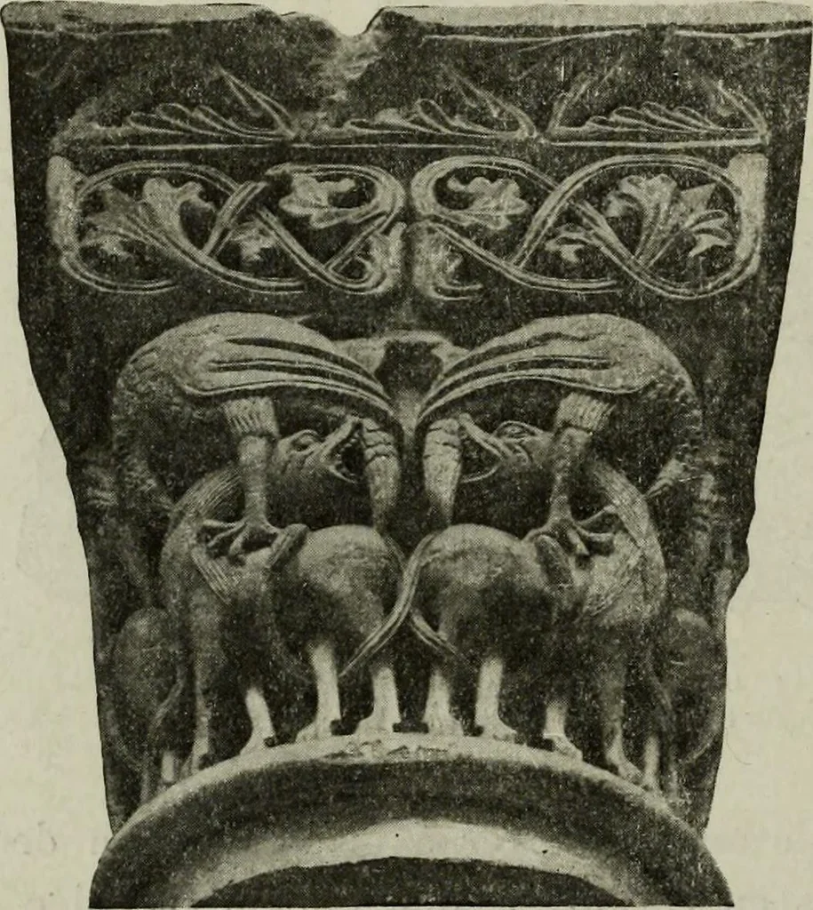 An illustration from L'art religieux du XIIe siècle en France : Etude sur les origines de l'iconographie du Moyen Age, 1922, leaf 373