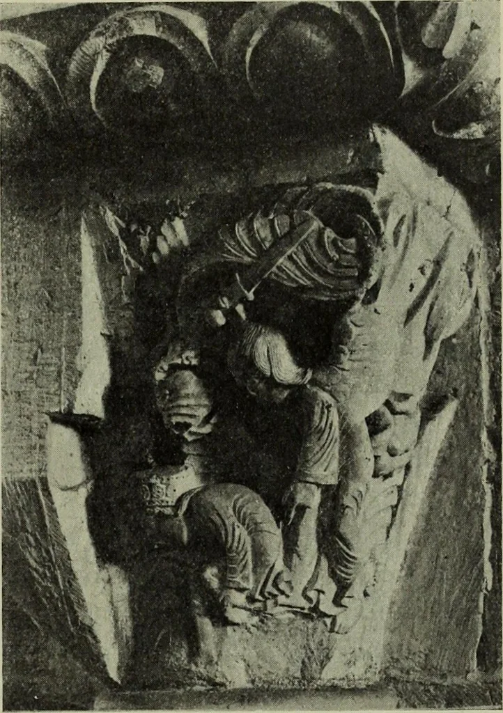 An illustration from L'art religieux du XIIe siècle en France : Etude sur les origines de l'iconographie du Moyen Age, 1922, leaf 384