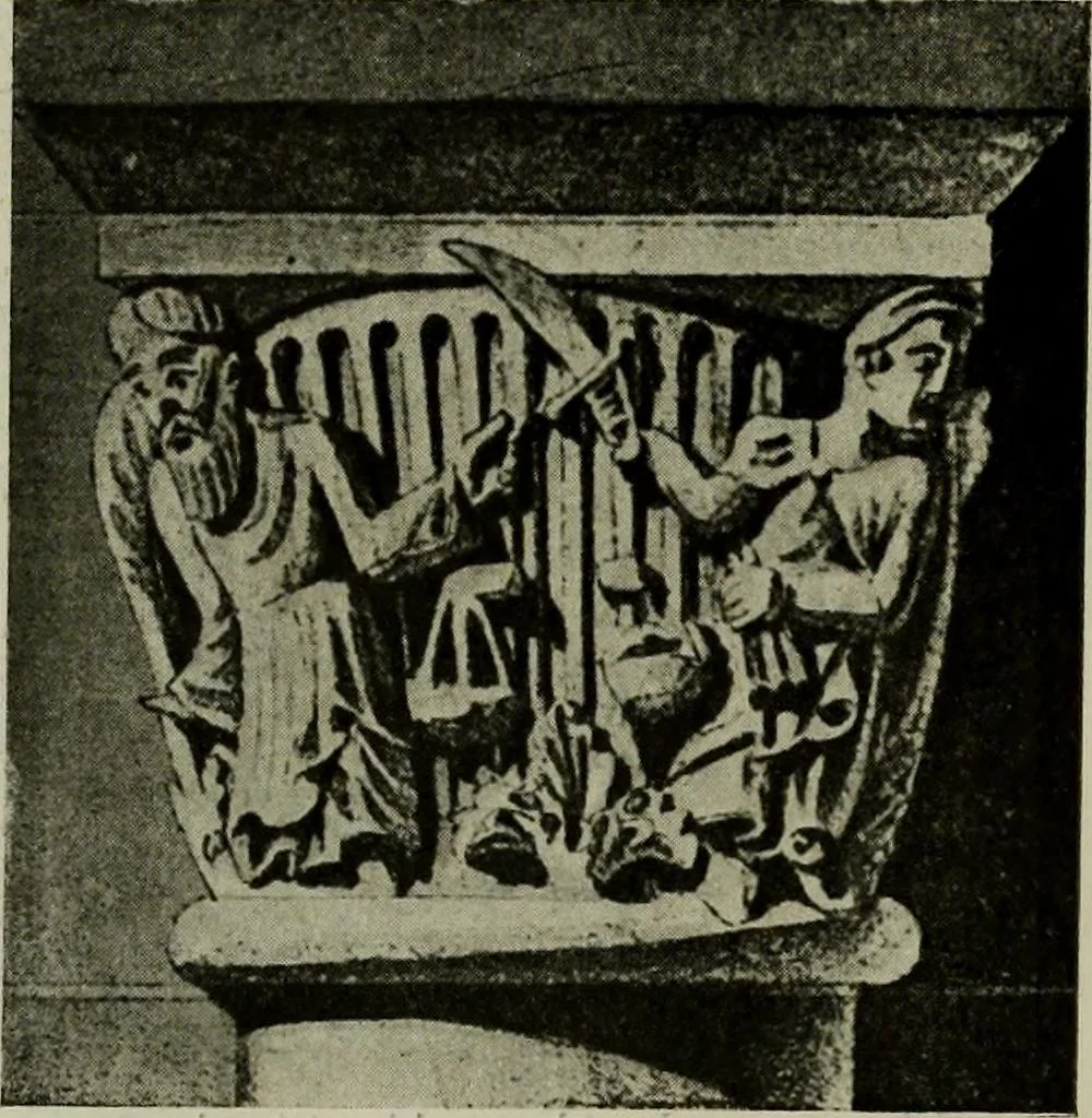 An illustration from L'art religieux du XIIe siècle en France : Etude sur les origines de l'iconographie du Moyen Age, 1922, leaf 39