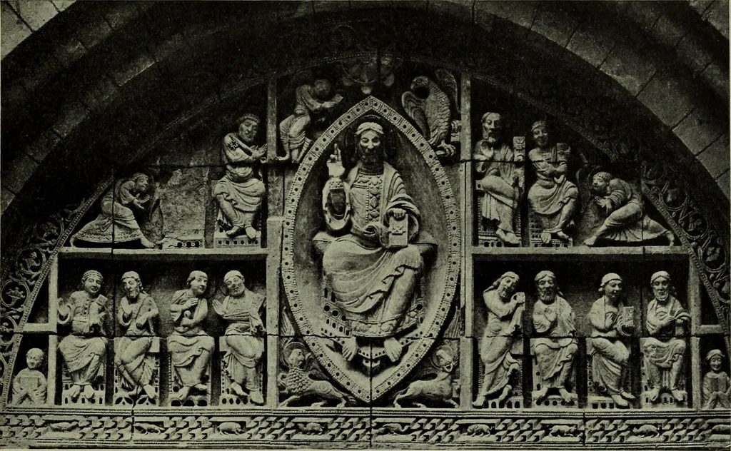 An illustration from L'art religieux du XIIe siècle en France : Etude sur les origines de l'iconographie du Moyen Age, 1922, leaf 394