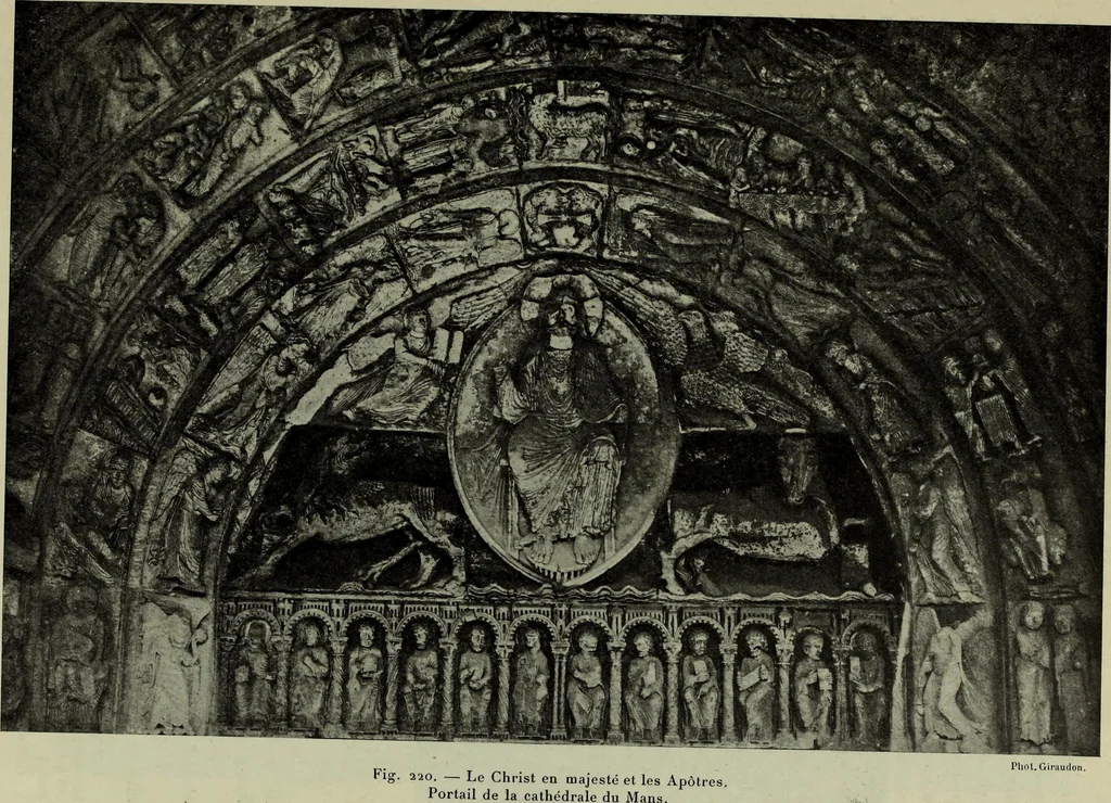 An illustration from L'art religieux du XIIe siècle en France : Etude sur les origines de l'iconographie du Moyen Age, 1922, leaf 398