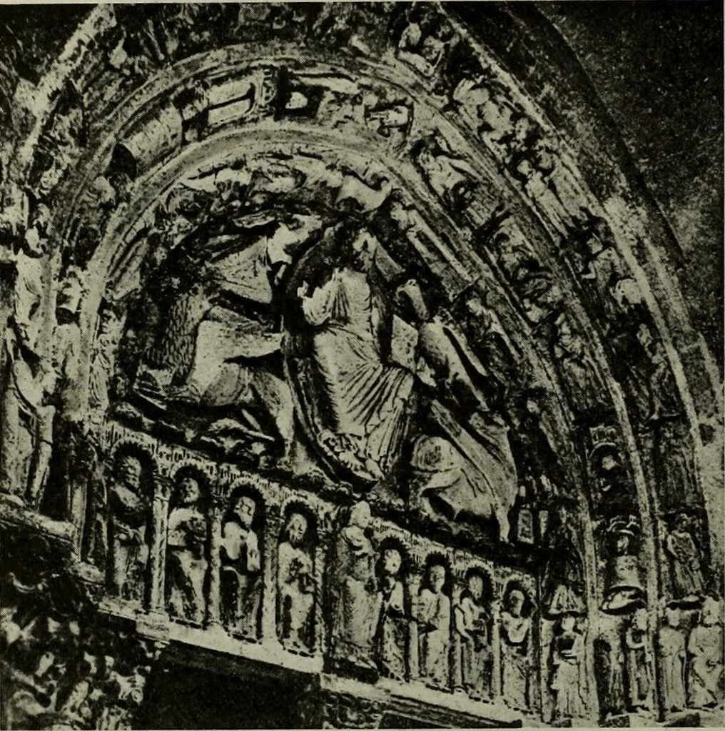 An illustration from L'art religieux du XIIe siècle en France : Etude sur les origines de l'iconographie du Moyen Age, 1922, leaf 399