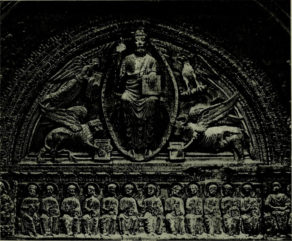 An illustration from L'art religieux du XIIe siècle en France : Etude sur les origines de l'iconographie du Moyen Age, 1922, leaf 402