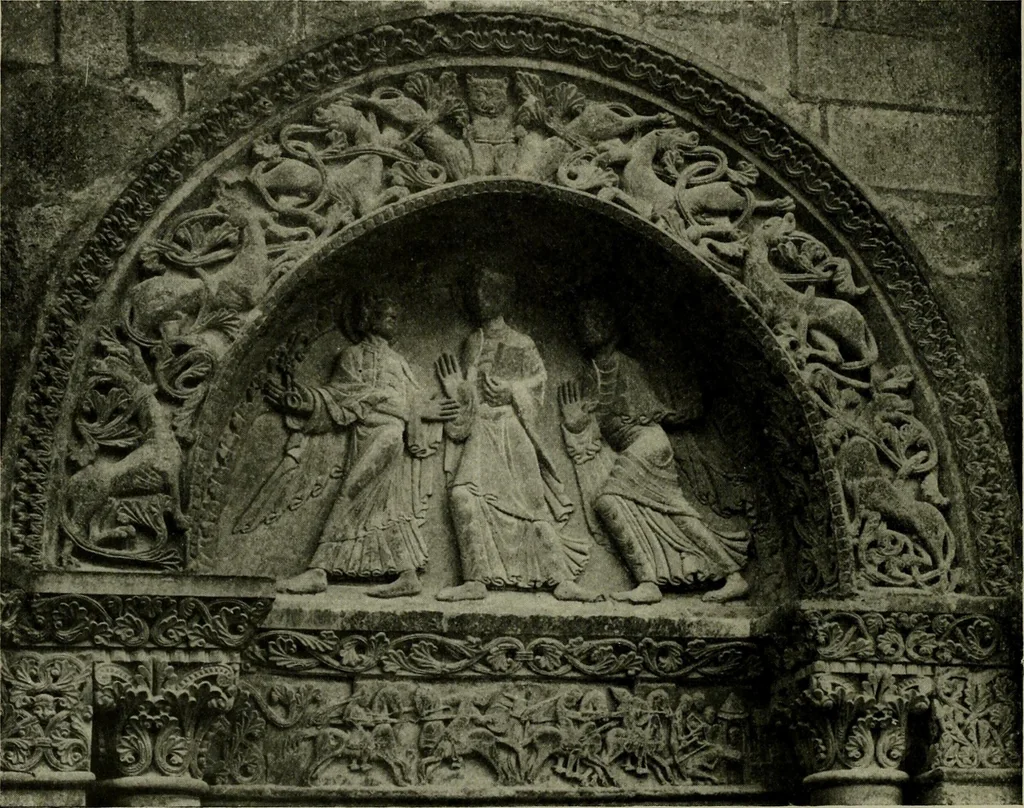 An illustration from L'art religieux du XIIe siècle en France : Etude sur les origines de l'iconographie du Moyen Age, 1922, leaf 417