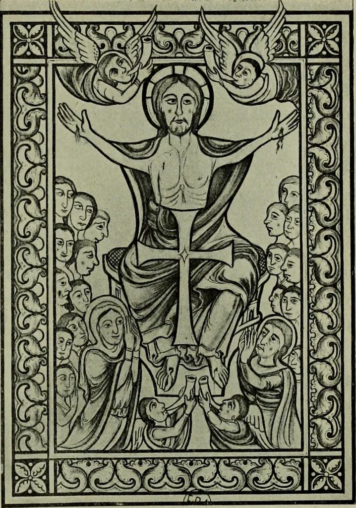 An illustration from L'art religieux du XIIe siècle en France : Etude sur les origines de l'iconographie du Moyen Age, 1922, leaf 422