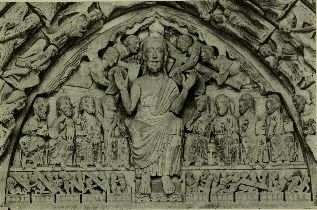 An illustration from L'art religieux du XIIe siècle en France : Etude sur les origines de l'iconographie du Moyen Age, 1922, leaf 424