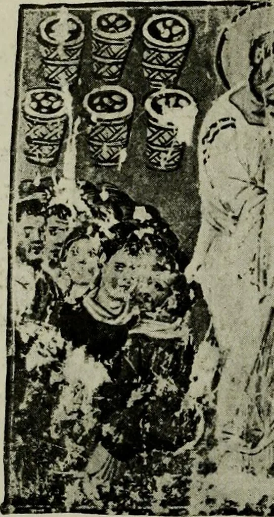 An illustration from L'art religieux du XIIe siècle en France : Etude sur les origines de l'iconographie du Moyen Age, 1922, leaf 43