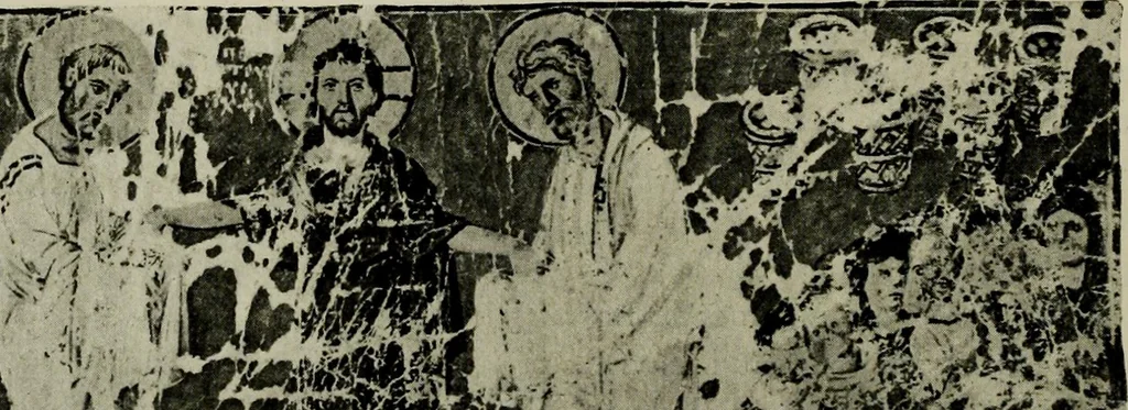An illustration from L'art religieux du XIIe siècle en France : Etude sur les origines de l'iconographie du Moyen Age, 1922, leaf 43