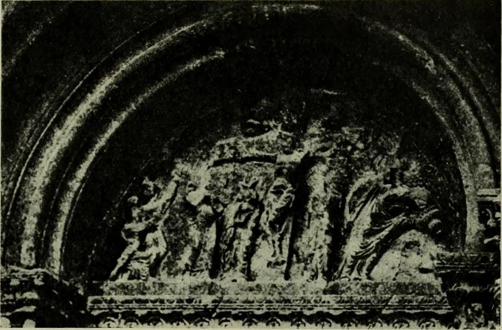 An illustration from L'art religieux du XIIe siècle en France : Etude sur les origines de l'iconographie du Moyen Age, 1922, leaf 438