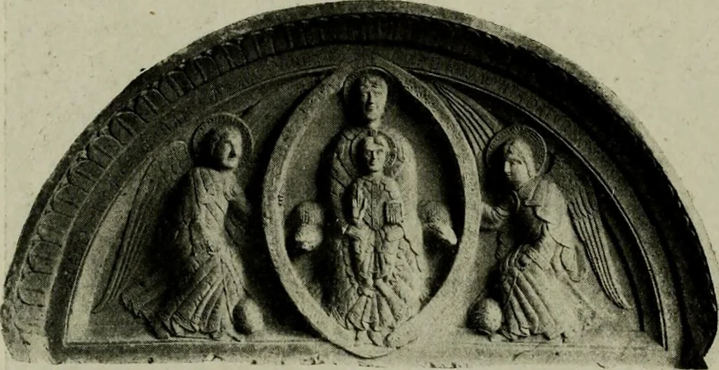 An illustration from L'art religieux du XIIe siècle en France : Etude sur les origines de l'iconographie du Moyen Age, 1922, leaf 447
