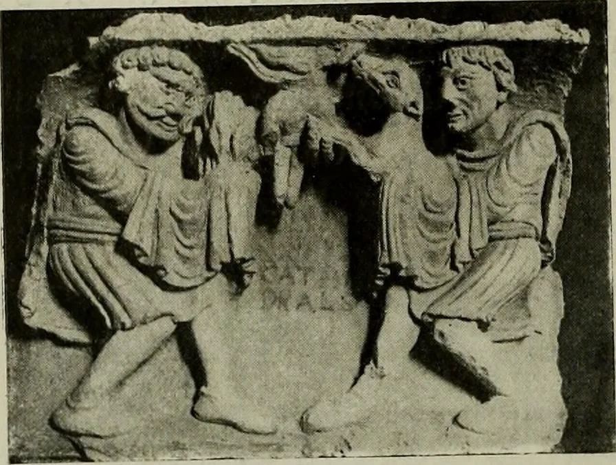 An illustration from L'art religieux du XIIe siècle en France : Etude sur les origines de l'iconographie du Moyen Age, 1922, leaf 45