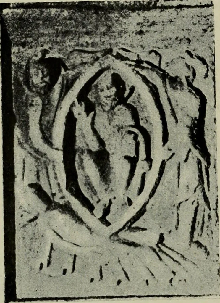 An illustration from L'art religieux du XIIe siècle en France : Etude sur les origines de l'iconographie du Moyen Age, 1922, leaf 53