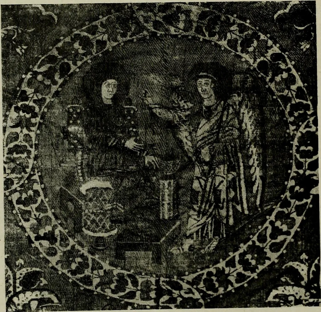 An illustration from L'art religieux du XIIe siècle en France : Etude sur les origines de l'iconographie du Moyen Age, 1922, leaf 69