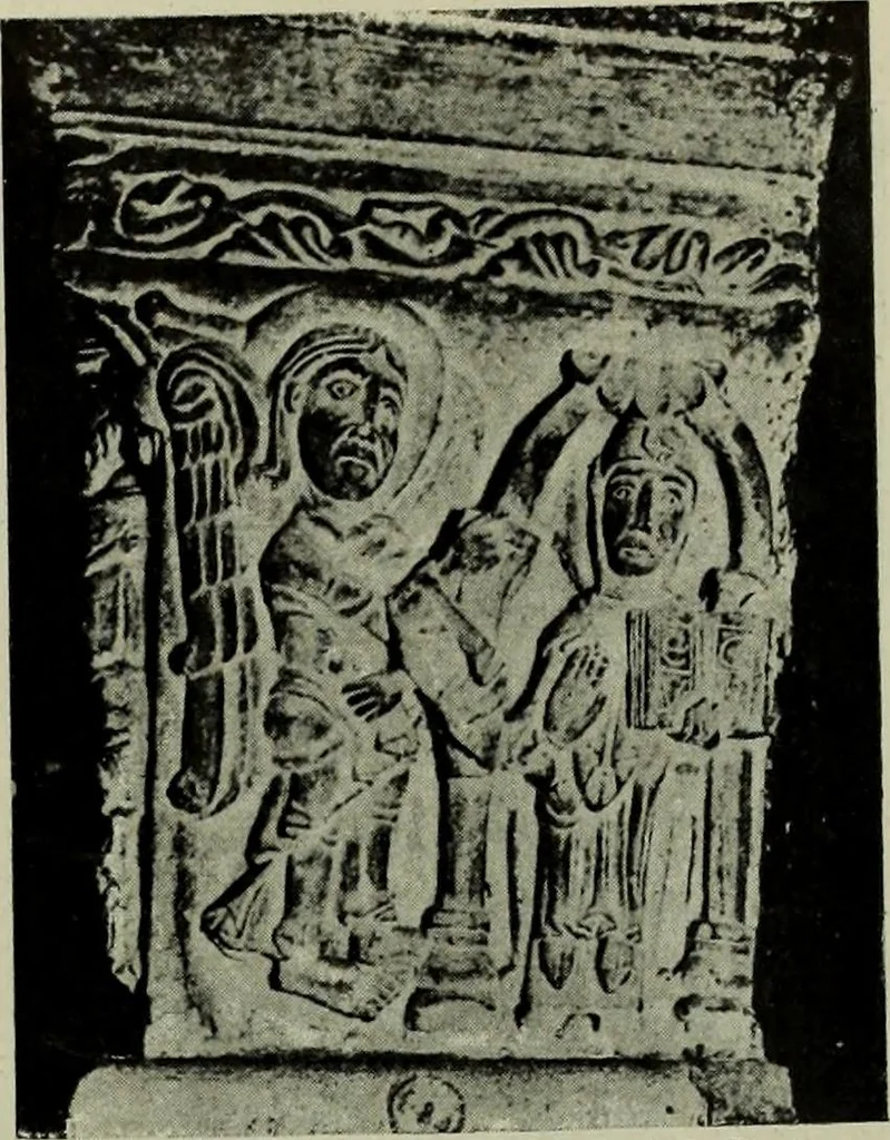 An illustration from L'art religieux du XIIe siècle en France : Etude sur les origines de l'iconographie du Moyen Age, 1922, leaf 72