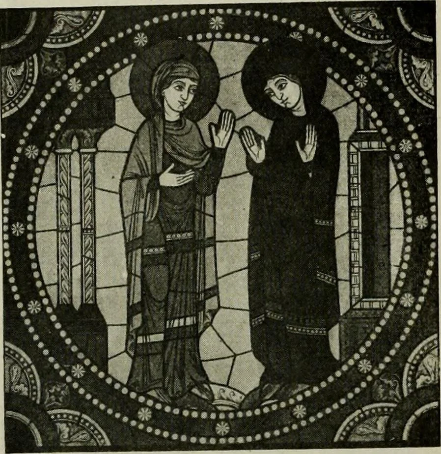 An illustration from L'art religieux du XIIe siècle en France : Etude sur les origines de l'iconographie du Moyen Age, 1922, leaf 73