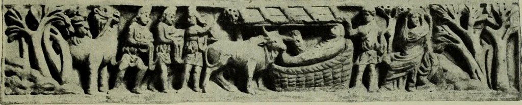 An illustration from L'art religieux du XIIe siècle en France : Etude sur les origines de l'iconographie du Moyen Age, 1922, leaf 74